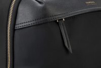 Targus Newport Rucksack 15 L, eleganter Notebook Rucksack mit Schutzfach bis zu 15 Zoll, wasserdichter Tagesrucksack mit drei Reißverschlusstaschen - Schwarz, TSB945GL