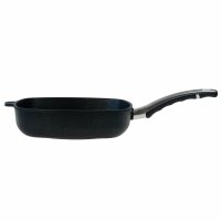 BAF quadratische Grillpfanne 26 x 26 cm - hoher Rand - große gerillte Pfanne beschichtet aus Aluminiumguss - ohne Induktion