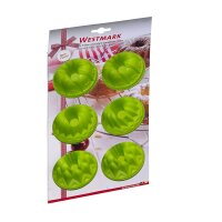 Westmark 6er Küchlein-Backform, Antihaft-Effekt, Silikon, Trio, Grün, 3017227G